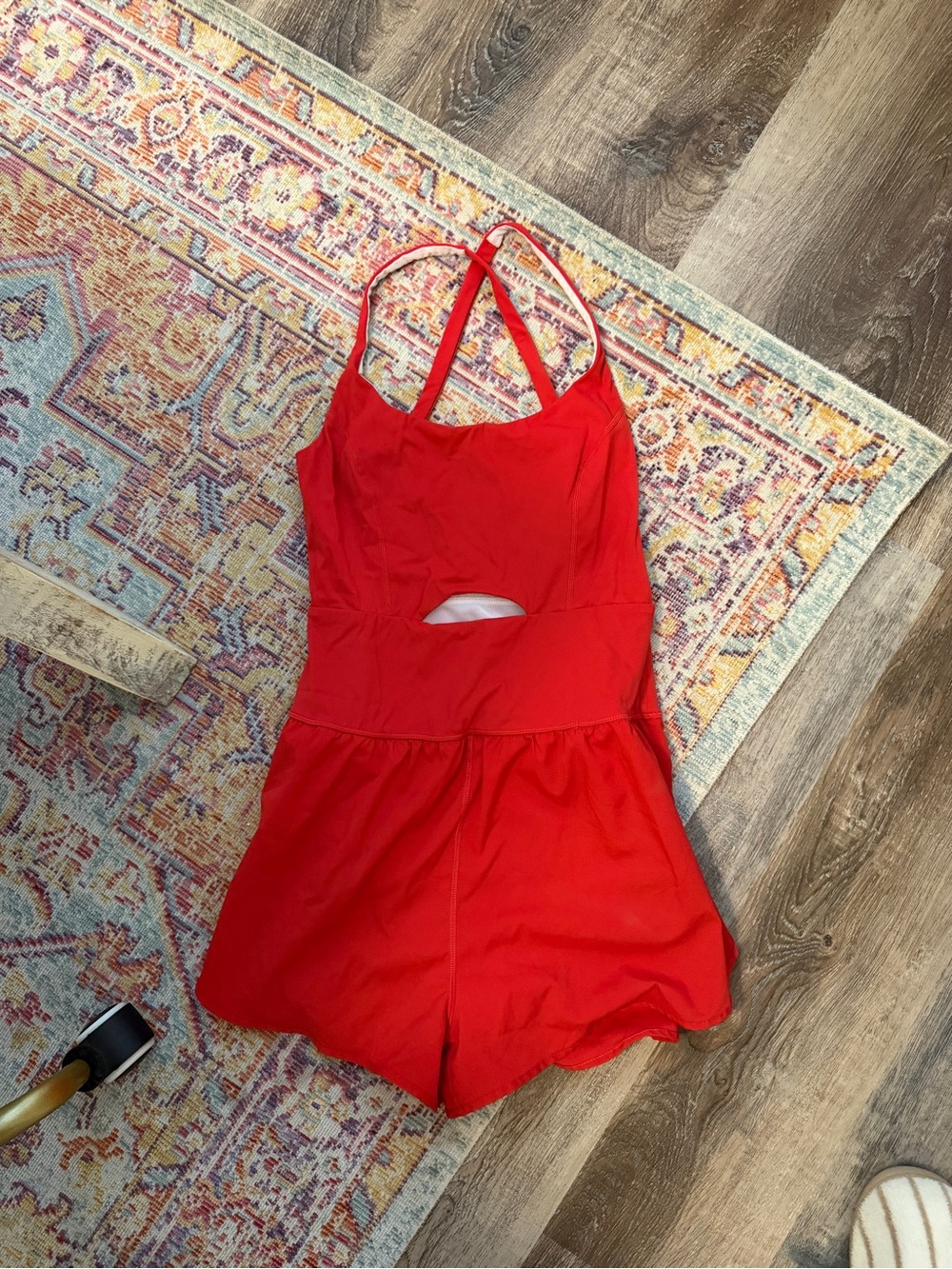 Amazon Red Sleeveless Cutout Romper